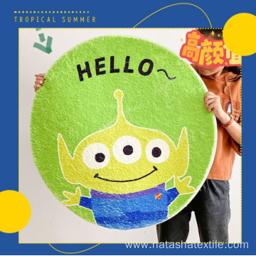 Cartoon simple round door mat